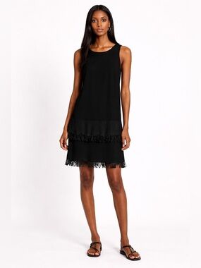 Theory Black Fringe Jurinzi Dress